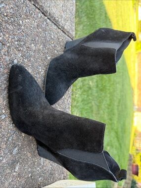 Vince Camuto Black Suede Pointed Ankle Booties